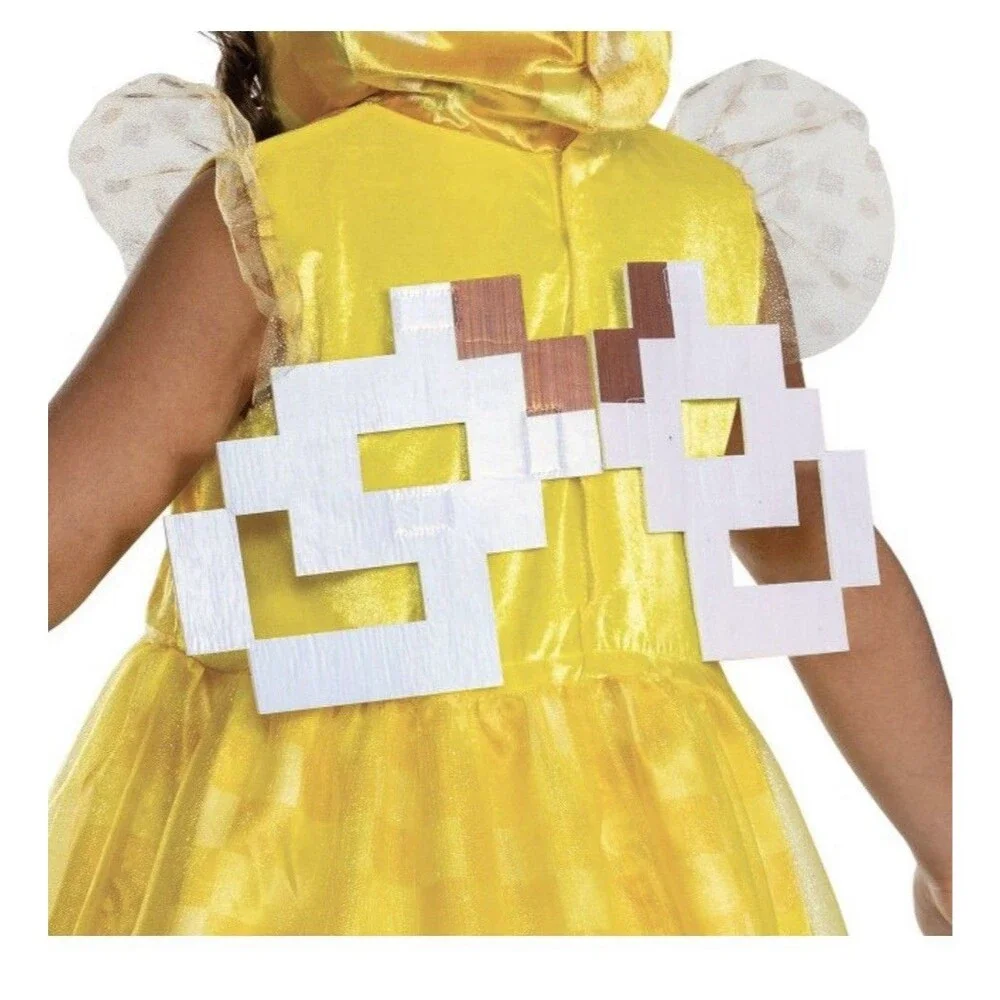 Disguise Minecraft Bee Girl Hooded Child Costume Dress | Small 4-6x